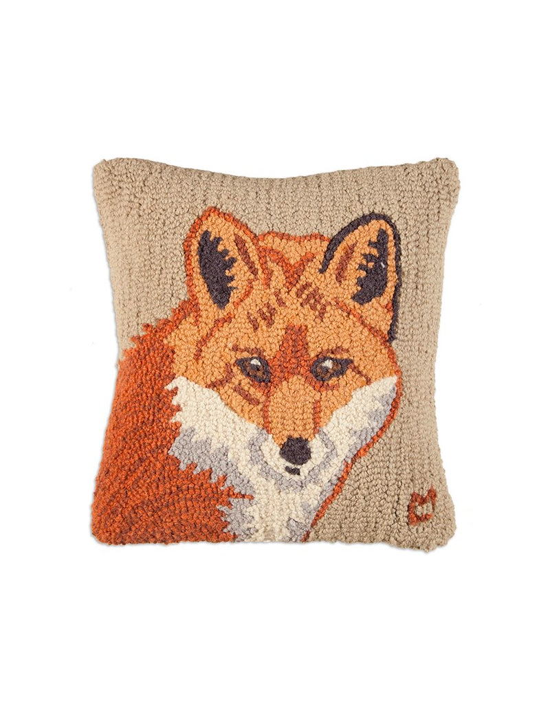 CHANDLER 4 CORNERS 18x18 Hook Pillow Fox Face