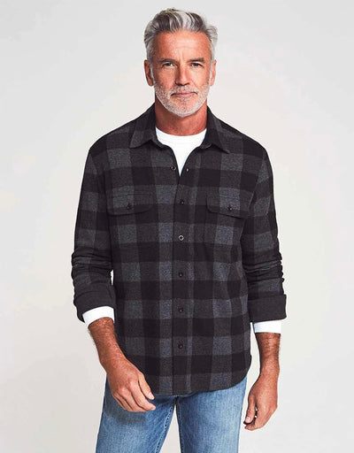FAHERTY Men's Legend Sweater Shirt Charcoal Black Buffalo CBB