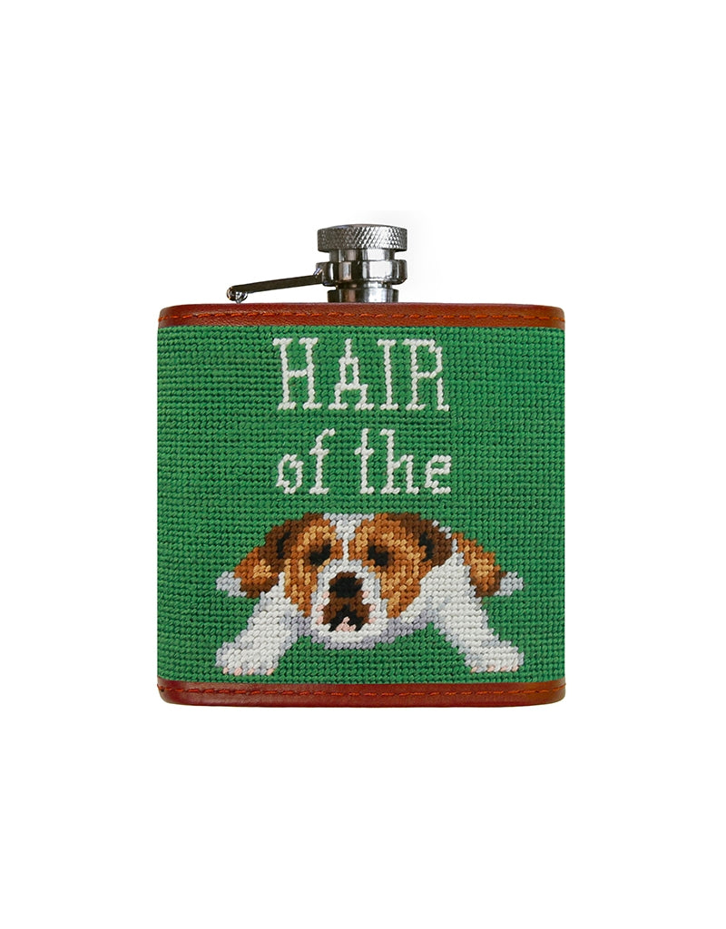 SMATHERS Needlepoint Flask Hair on the Dog