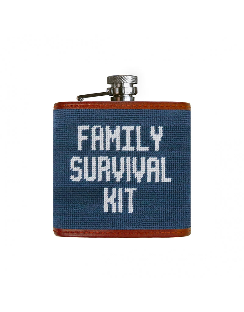 SMATHERS Needlepoint Flask Family Survival Kit