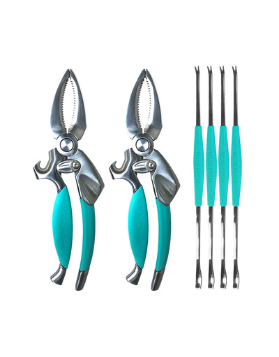 Crab & Lobster Tool Set - 2 Crab Cutters, 4 Seafood Forks